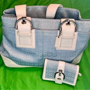 Coach shoulder bag and wallet.